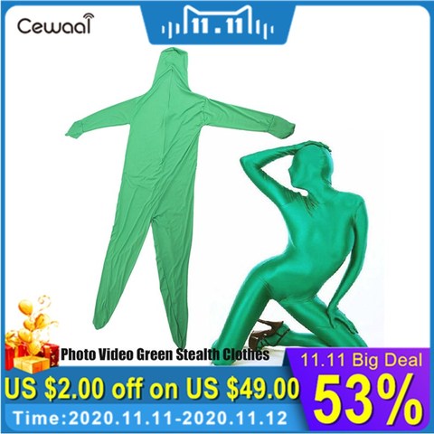 Traje de piel caliente, foto de cuerpo elástico, traje de pantalla verde, vídeo Chroma Key, traje ajustado, cómodo efecto Invisible ► Foto 1/6