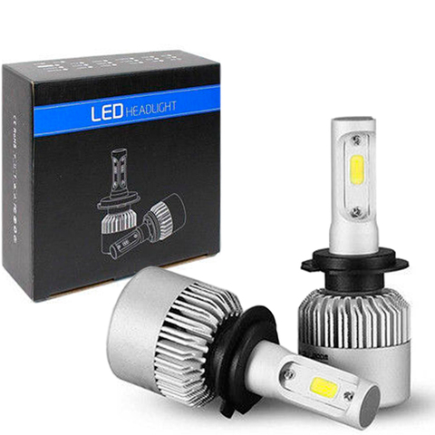 OcioDual 2x Bombillas S2 H7 LED COB 72W 8000LM 6500K para Faro de Coche Blanco Frio S2H7 Lamp Kit Luz del Car Lámpara Replace ► Foto 1/4