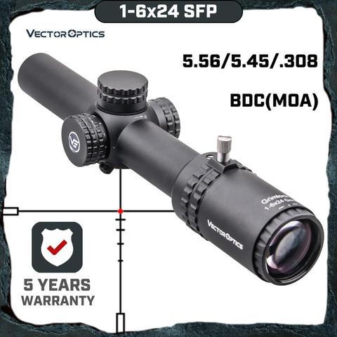 Vector Optics Gen2 Grimlock 1-6x24 BDC (MOA) mira de Rifle de retícula balística centro de Punto iluminado CQB Riflescope .223 AR15 .308 ► Foto 1/6