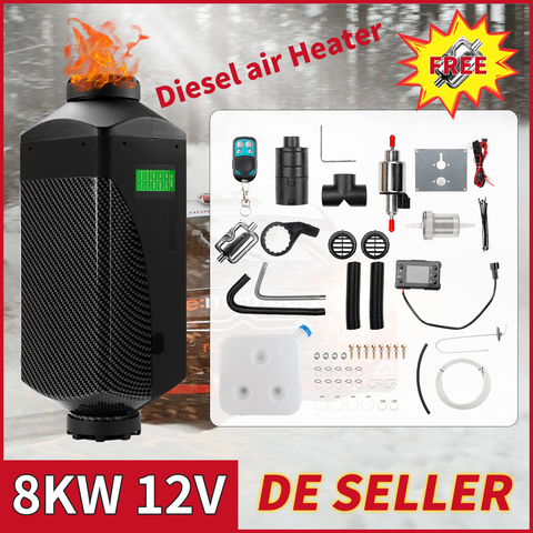 Renoster 12V 12V 8000W LCD aire combustible Diesel calentador de coche 8KW Planar aire calentador Diesel aparcamiento calentador para barcos coche Camper van camiones ► Foto 1/6