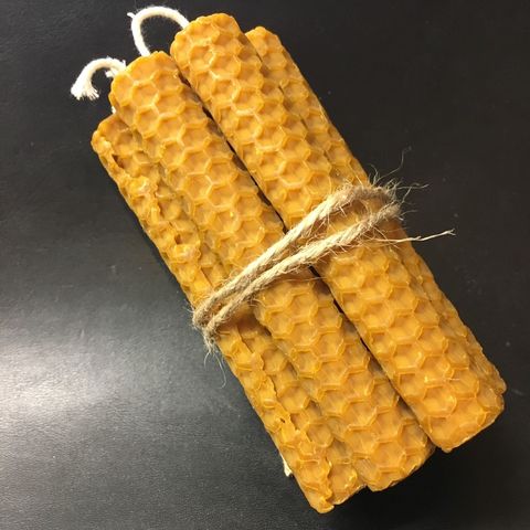 Vela de Miel de Cera de Panal  9 unidades Hechas a mano autentica cera Natural de Abejas para Meditación o Relajación ► Foto 1/4