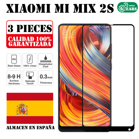 Xiaomi Mi Mix 2s Set 3 Piezas Protector Pantalla de Cristal Templado Completa Protección Antirasguños Ultra Delgado ► Foto 1/3