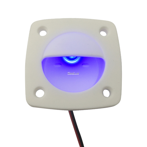 Sealux-luces LED de cortesía, Color azul con carcasa blanca, nailon estabilizado UV para barco, yate marino ► Foto 1/6