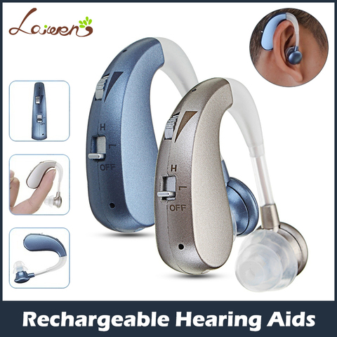 Mini amplificador de oído inalámbrico para ancianos, soporte auditivo Digital recargable, ayuda para el oído inalámbrico, pérdida moderada a severa, envío directo ► Foto 1/6