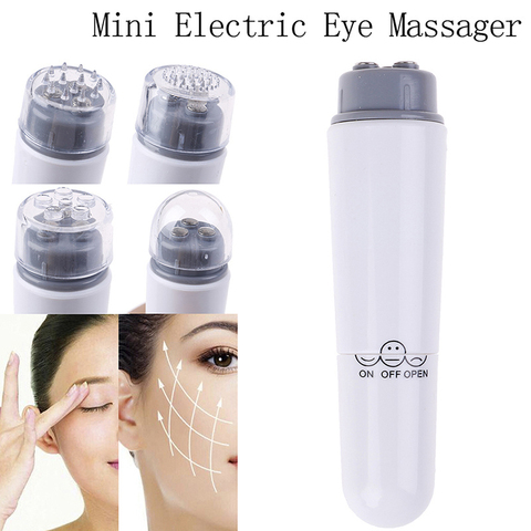 Masajeador eléctrico para ojos de 4 cabezales, Mini Dispositivo de masaje facial tipo rotulador, gran vibración, palo de masaje de cara delgada ► Foto 1/6