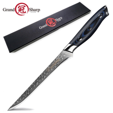 Cuchillo de cuchillo de cocina Damascus Damasco japonés vg10, herramienta de cocina para cortar, carnicero, azul, nuevo ► Foto 1/6