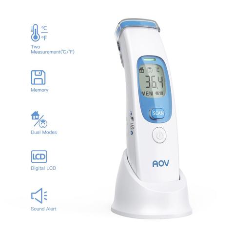 Termómetro Digital para la frente y la oreja, medidor de temperatura corporal sin contacto, infrarrojo, LCD, cuerpo de adulto, fiebre IR, para niños ► Foto 1/6