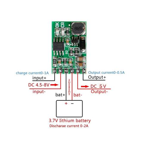 Módulo de carga y descargador (boost) 2 en 1, cargador de placa de bricolaje de 5V, UPS, convertidor de CC, Step-up, DD05CVSA ► Foto 1/6