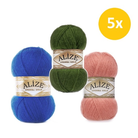 Alize Angora-hilo de oro 5x 100gr-550mt % 20 lana-% 80 acrílico, tejer Crochet, envoltura, suéter para niños y adultos, prendas de punto de invierno ► Foto 1/6