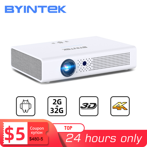 BYINTEK R19 300 pulgadas Full HD 1080P 3D 4K Wifi inteligente Android juego LED DLP láser Mini proyector portátil para el teléfono inteligente de la tableta ► Foto 1/6