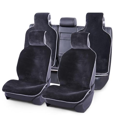 Cubierta de asiento de coche 1set completo conjunto de fundas de asiento de coche de piel de imitación de invierno blanco piel Artificial de asiento de auto cubre para mitsubishi subaru zx ► Foto 1/6