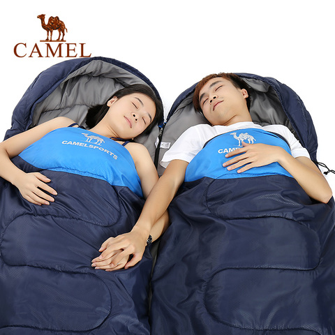 Bolsa de dormir para acampar en CAMEL, bolsa de dormir para adultos, doble, para viajes al aire libre, tres estaciones, saco de dormir cálido 220*75CM peso 1,1 KG ► Foto 1/6