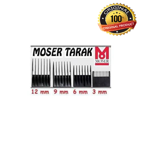 Moser 1400 4 piezas 3 mm-6 mm-9 mm-12 mm Juego de herramientas de peluquería de calidad profesional original Juego de peine de afeitadora de pelo Juego de accesorios Tamaño de accesorio Juego de herramientas de ► Foto 1/6