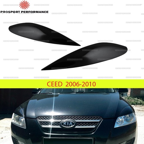 Las pestañas falsas cejas párpados por luces delanteras Kia Ceed 2006-2010 ABS de plástico externo de ajuste exterior de estilismo Decoración ► Foto 1/6