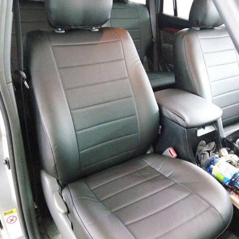 Para Toyota Land Cruiser Prado 120 (5 asientos de tracción izquierda) con 2002-2009 GW. Fundas de asiento de modelo hechas de cuero ecológico [modelo de piloto automático] ► Foto 1/6