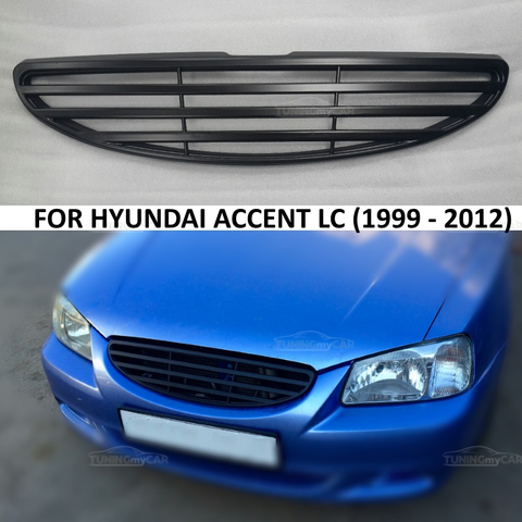 Rejilla de radiador para Hyundai Accent 1999-2012, accesorios de plástico ABS, accesorios de protección, decoración frontal de coche, pieza de sintonización bamper ► Foto 1/6