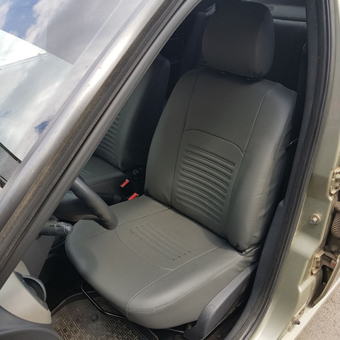 Para Renault Logan de 2004-2013 GW. (parte trasera de una pieza) modelo fundas de asiento hechas de cuero ecológico [modelo de Turín eco-leather] ► Foto 1/6