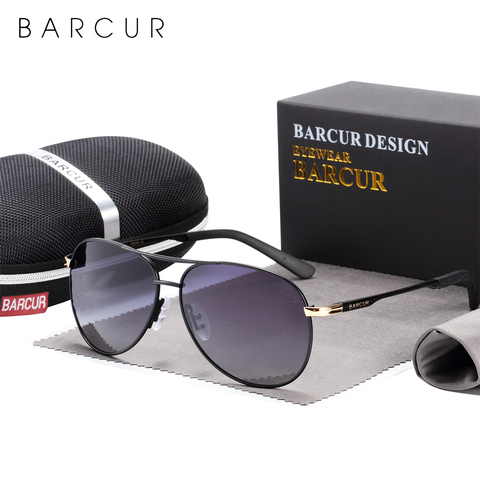 BARCUR-gafas de sol polarizadas con gradiente para mujer, lentes de piloto, masculinas ► Foto 1/6