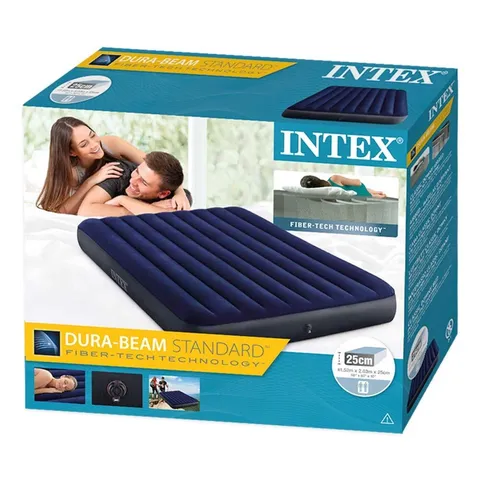 Colchón hinchable Intex classic downy airbed fiber-tech 25 unidades colchón de altura cama tienda de natación camping senderismo ► Foto 1/3