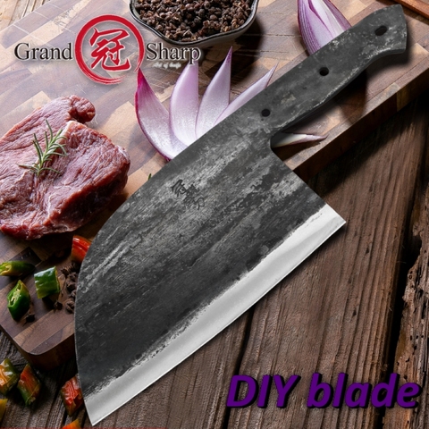 Cuchillo de Chef forjado a mano, herramienta de corte de acero revestido, forjado, chino, bricolaje, hoja en blanco, cuchillos de cocina, carne, verduras, nuevo ► Foto 1/6