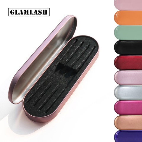 GLAMLASH-estuche portátil para pinzas de pestañas, caja de almacenamiento para maquillaje, cepillos de bolsa, lápiz, delineador de ojos, rosa, dorado y plateado ► Foto 1/6