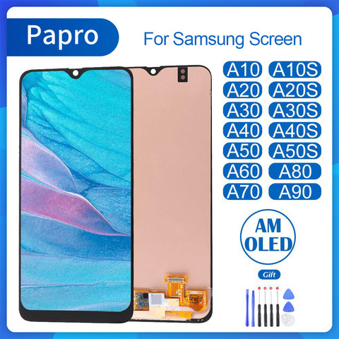 OEM para Samsung Galaxy A10 A20 A30 A40 A50 A60 A70 A80 A90 A10s A20s A30s LCD pantalla táctil con marco de piezas de montaje ► Foto 1/6