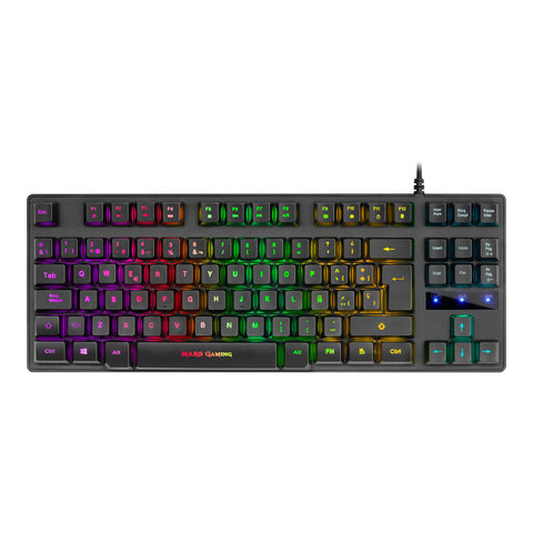 Mars Gaming MKTKL, Teclado Gaming TKL H-Mech RED, Iluminación RGB 8 efectos, Antighosting, Teclado Español o Portugués ► Foto 1/6