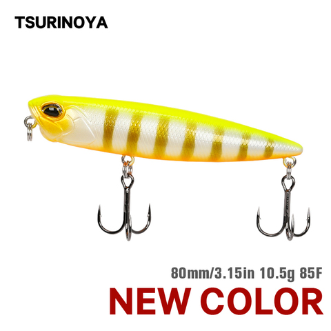 TSURINOYA-señuelo flotante tipo lápiz Fihsiing DW59, 85mm, 10,5g, Crankbait de superficie, bajo con cabeza de serpiente, cebos duros flotantes, cebo Jerkbait de fundición larga ► Foto 1/6