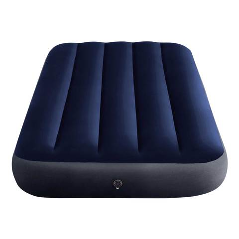 INTEX Colchón hinchable Dura-Beam Classic Downy Cama de aire individual Cama inflable doble para camping Color Azul ► Foto 1/6