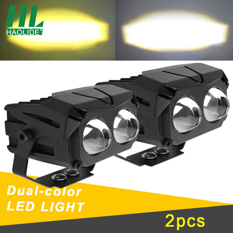 HAOLIDE-Luz Led de trabajo antiniebla para coche, barra de 3 pulgadas, 12V, 24V, DRL, 4x4, Tractor, camión, ATV, motocicleta, barco, blanco y amarillo ► Foto 1/6