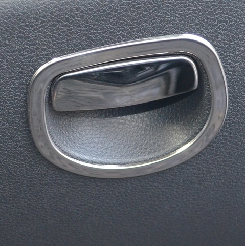 Caja de almacenamiento de guante copiloto de acero inoxidable, moldura decorativa para Renault Dacia Logan 2 Sandero 2, 2 uds. ► Foto 1/1