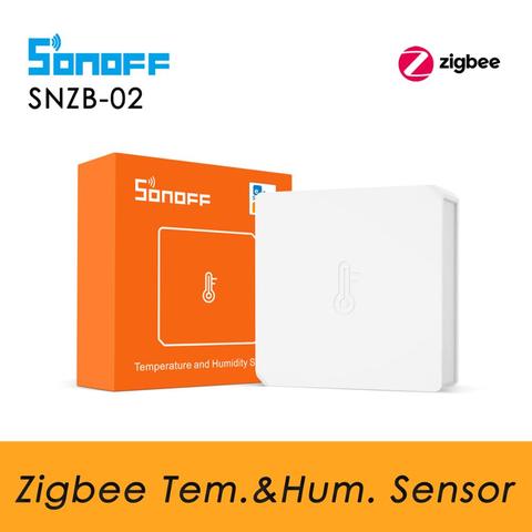 SONOFF-Monitor de temperatura SNZB 02 Zigbee, humidificar el Sensor, funciona con SONOFF Zigbee Bridge, datos en tiempo Real sobre la aplicación eWeLink ► Foto 1/6