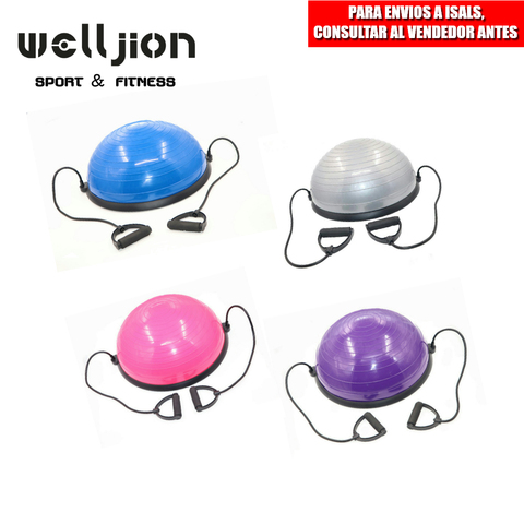 PELOTA YOGA ENTRENAMIENTO EQUILIBRIO BALANCE AIR STEP 58 CM BOSU CON INFLADOR ► Foto 1/6