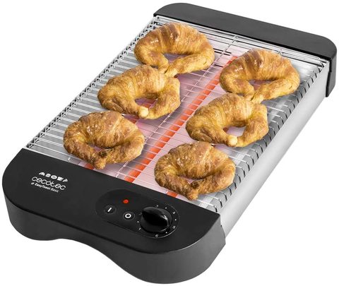 Cecotec Tostador Plano Horizontal Turbo EasyToast Basic. 3 Resistencias de Cuarzo, 6 Niveles de Potencia, 900W. ► Foto 1/5