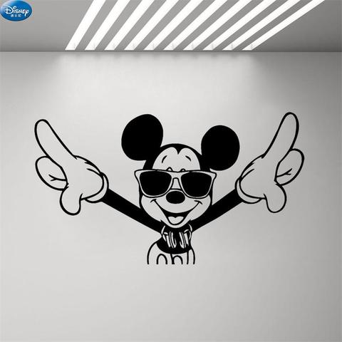 Pegatina de Mickey para niños y adolescentes, pegatinas de pared con diseño de animales, extraíbles, para decoración de dormitorio ► Foto 1/6