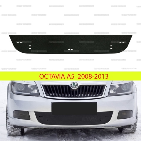 Paragolpes delantero protector de pantalla de invierno para Skoda Octavia A5 2008-13, plástico ABS, estilismo de protección ► Foto 1/4