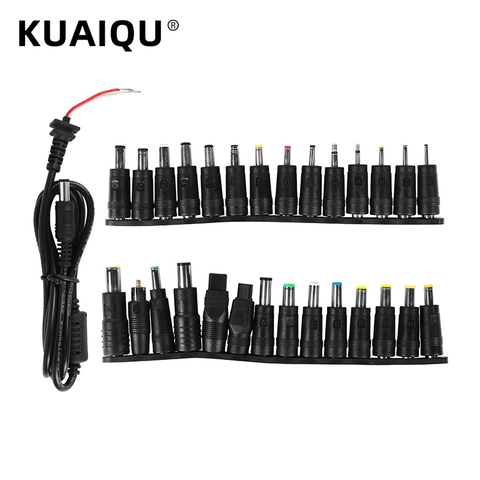 KUAIQU-enchufe de Cargador Universal para portátil/Notebook, adaptador de corriente AC DC con Cable, 1 juego/28 Uds. ► Foto 1/6