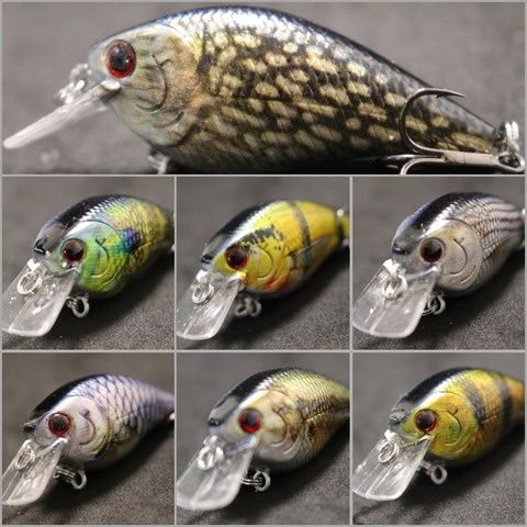 WLure 7cm 10g pequeño cuadrado Bill 1,5 modelo ancho Wobble lento flotante pintura de RealLife ganchos de actualización de pesca de Crankbait atraer HC15 ► Foto 1/6