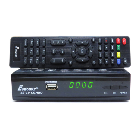 EuroSky-Receptor DVB S2/T2, ES-19, COMBO mundial de visión, t2mi, iptv digital por satélite, dvb-t2 prefijo/s2 para Rusia, sintonizador de receptor inteligente con wifi, unidades de extensión de internet, dvb t2 ► Foto 1/6