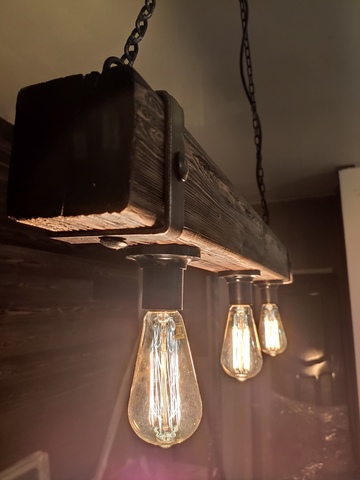 Lámpara colgante de techo de madera retro bar vintage ► Foto 1/4