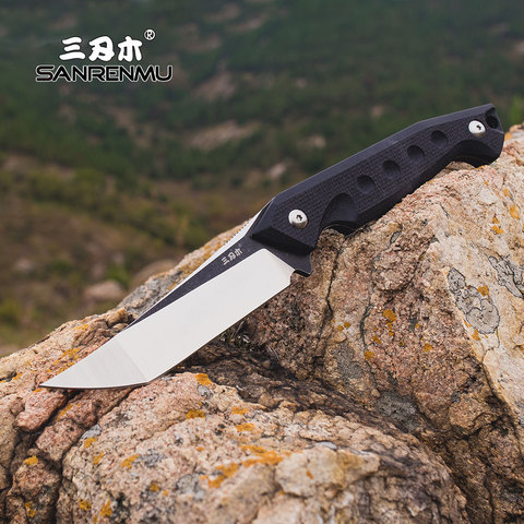 Sanrenmu-cuchillo de hoja fija S761, hoja de acero inoxidable 8cr13, para acampar, supervivencia táctica, edc con funda ► Foto 1/6