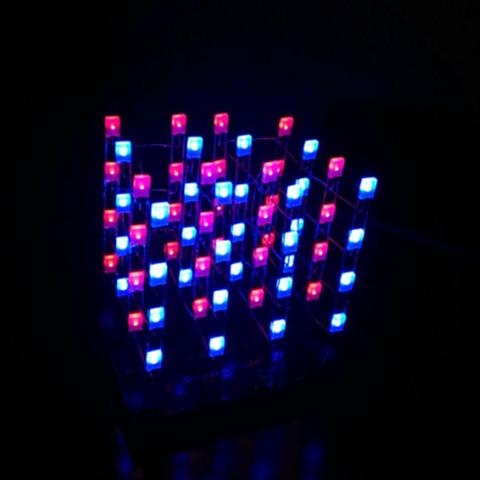 Kit de cubo de luz LED 4x4x4, conjunto de cubo de luz LED 3D, Color rojo y azul, paquete de electrónica Dual para Arduino Electrónica Inteligente ► Foto 1/2