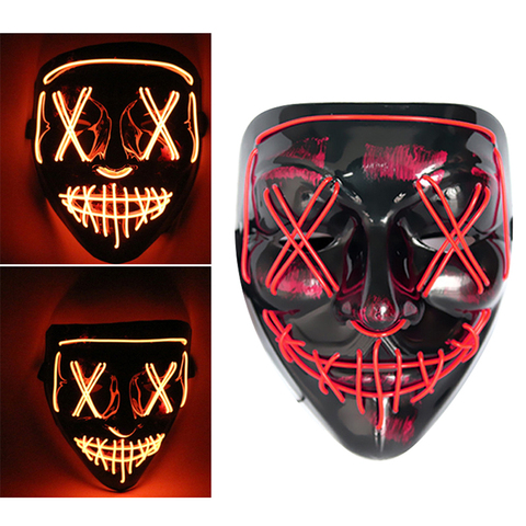 Cosplay máscara de Halloween máscara LED miedo máscaras que brillan máscara para fiesta Cosmask Festival divertido Cosplay personalizado máscara suministros ► Foto 1/6