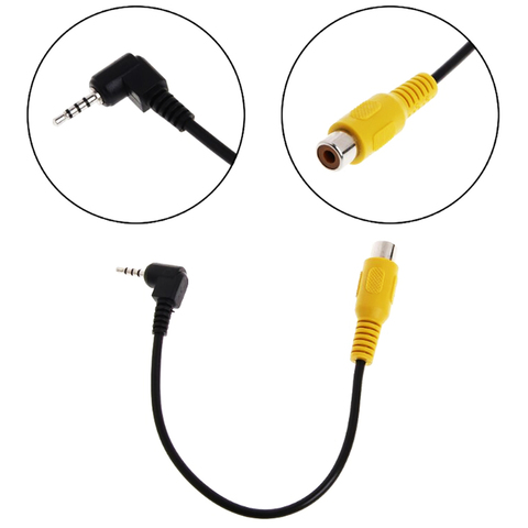 Cable adaptador jack de 2,5mm (4 pines) a RCA (madre) AV-IN para navegador GPS, cámara de visión trasera, enchufe AV, enchufe RCA. 20 cm ► Foto 1/6