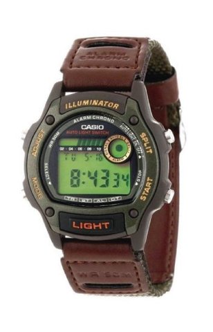 Reloj deportivo hombre Casio W94HF-3A hora doble correa cuero tela luz ► Foto 1/6