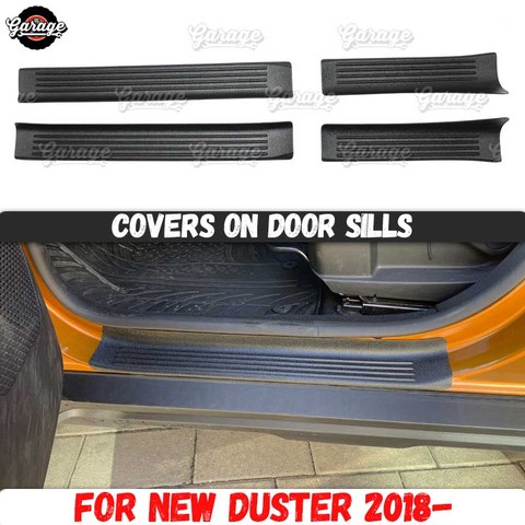 Cubiertas protectoras para umbral de puerta de coche, accesorios de moldura interior de plástico ABS, para Dacia Duster 2022, 1 juego/4 piezas ► Foto 1/6