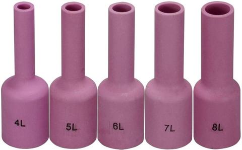 TIG larga boquilla de cerámica alúmina de Gas lente taza Comsumables accesorios KIT de soplete de soldadura TIG PTA DB SR WP 17 18 26 serie 5 uds ► Foto 1/6