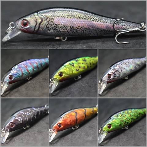 WLure 8,5 cm 9,7g tamaño mediano bueno para la pesca de agua dulce 3D ojos duros lento recuperar el cebo #6 señuelo de pesca HookMinnow M597 ► Foto 1/6