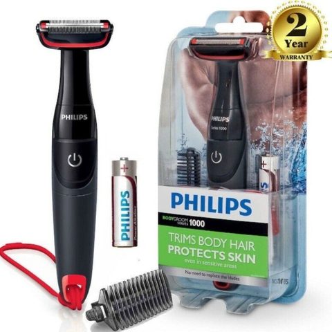 Philips-afeitadora corporal BG105/11 original, máquina de afeitar eléctrica recargable para el cuidado corporal masculino, recortadora corporal para áreas sensibles ► Foto 1/6