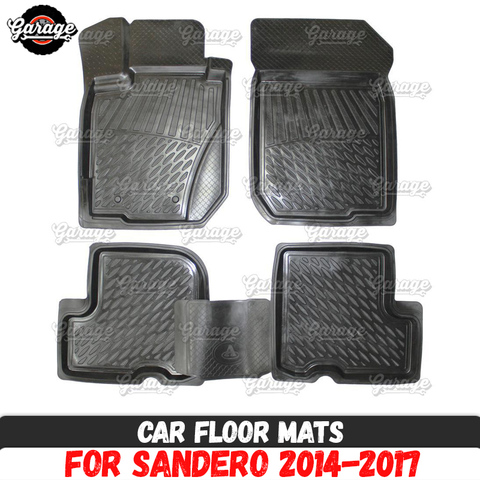 Alfombrillas de goma para coche Renault Sandero, 1 juego/4 Uds. O 2 uds., accesorios para proteger alfombras, decoración de estilismo de coche ► Foto 1/5